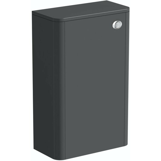 Carter slate gloss grey back to wall toilet unit 500mm - Grey - Mode