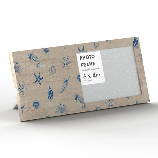 Eko Matte Wood Single Picture Frame in Brown/Blue