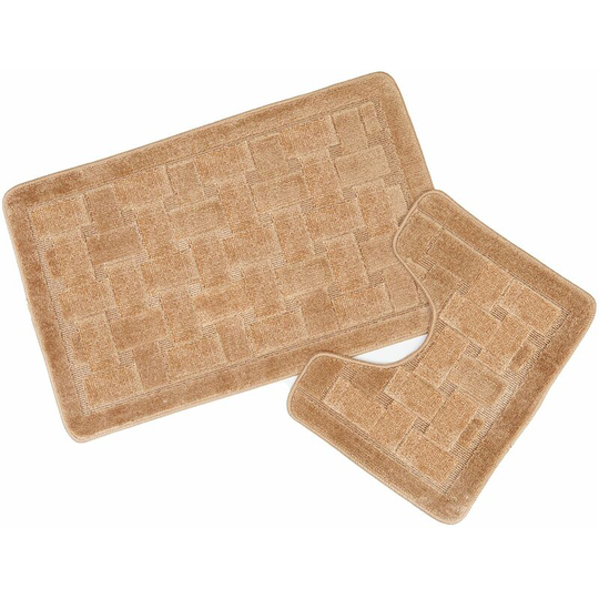 Orkney Beige Bath Mat and Pedestal Set - Multi