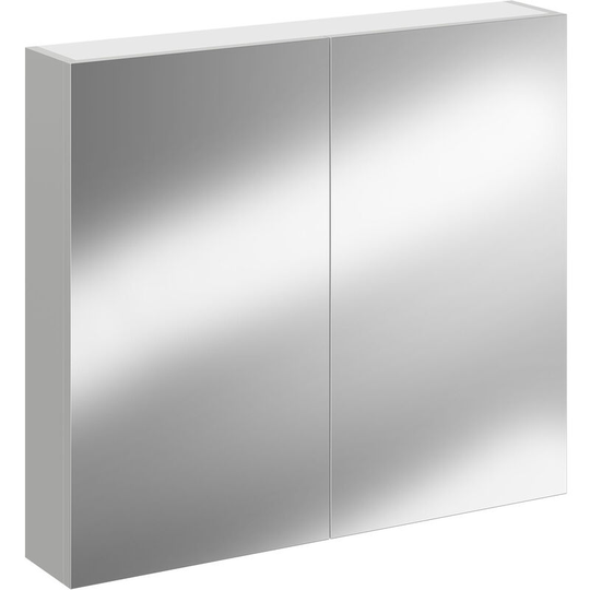 Napoli Gloss Grey Pearl 800mm Wall Mounted Mirrored Cabinet - Gloss Grey Pearl