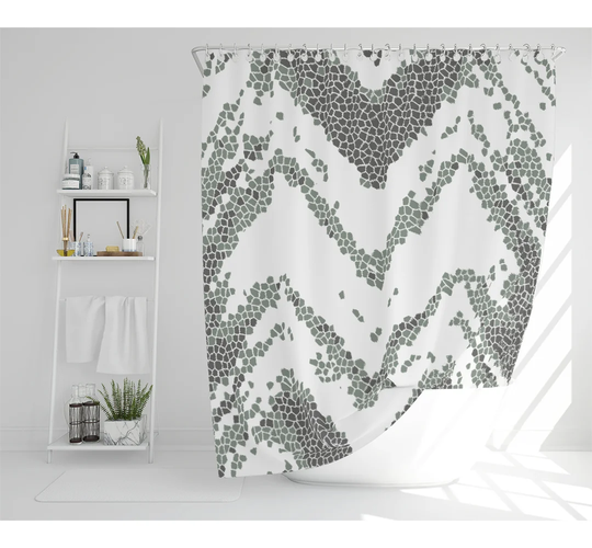 Grunge Lines Designer Shower Curtain