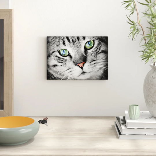 'Green Eyed Cat' Graphic Art