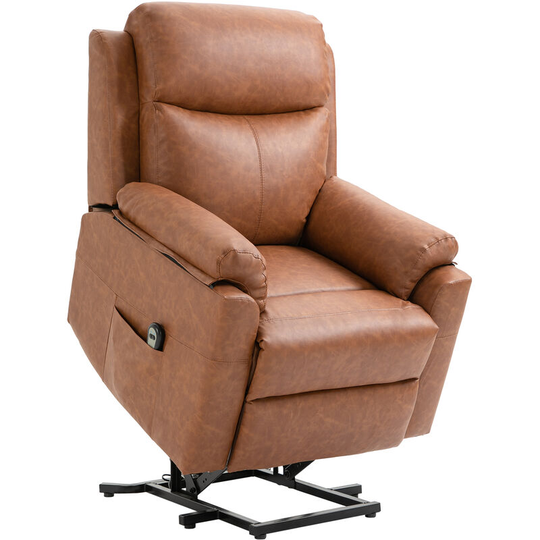 Homcom - Power Lift Chair Electric Riser Recliner with Remote Control, Brown - Brown