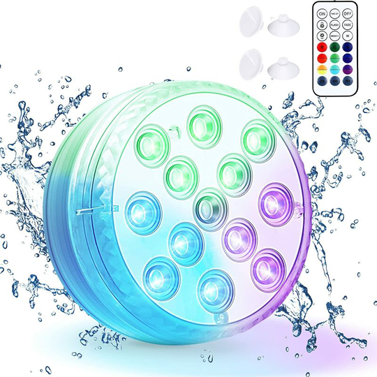 Sunflowergb - Submersible led Light, 1 Pieces 13 LEDs Multicolor Swimming Pool Lights with Remote Control Underwater Lights IP68 Lighting Bathtub