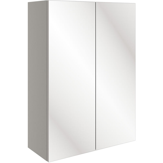 Bergen 2-Door Mirrored Bathroom Cabinet 500mm Wide - Pearl Grey Gloss - Signature