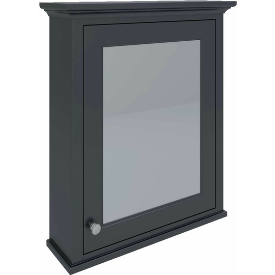 Rak Washington Mirrored Bathroom Cabinet 650mm w x 750mm h - Black