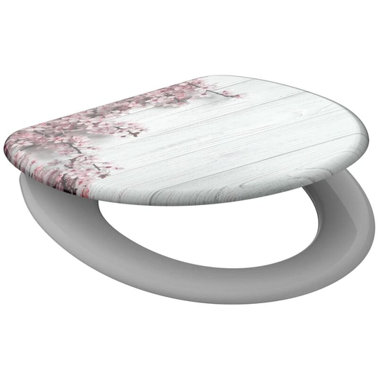 Toilet Seat with Soft-Close flowers & wood schütte - Multicolour