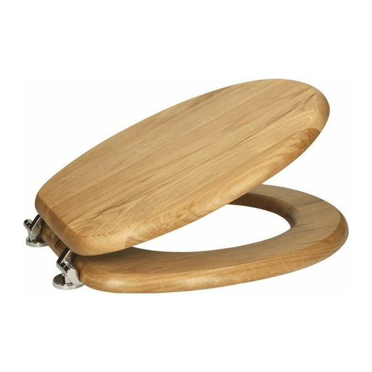 Ceramica Oak Wooden Bathroom Toilet Seat Bottom Fitting Fixings Included