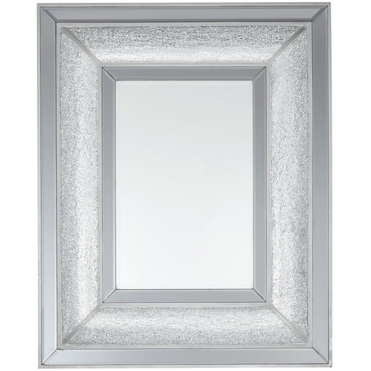 Premier Housewares - Silver Wall Mirror For Garden And Bedroom Reflective Square Bathroom Mirrors Wall Mounted Contemporary Mosaic Design Hallway