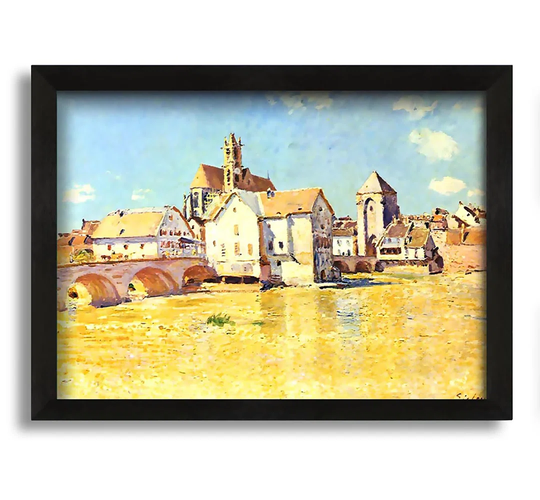 Sisley Bridge of Moret in Morning Sun - Graphic Art on Canvas