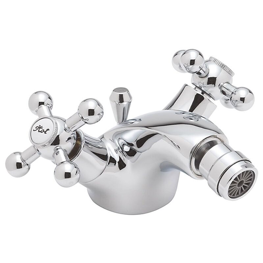 Fantasy Mono Bidet Mixer Tap With Pop Up Waste Dual Handle Chrome - Sagittarius