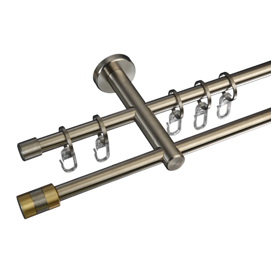 Stamp Double Curtain Pole and Hardware Set