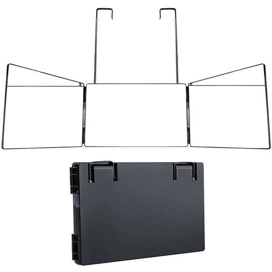 Superseller - 3 Way Mirror Makeup Mirror Foldable Wall Mounted Mirror Make Up Mirror Cosmetic Mirror Door Hanging Mirror for Bedroom Living Room