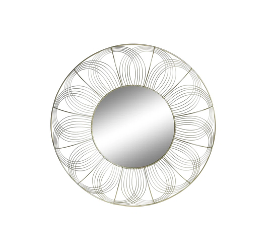 Ellyson Round Metal Framed Wall Mounted Accent Mirror in Black