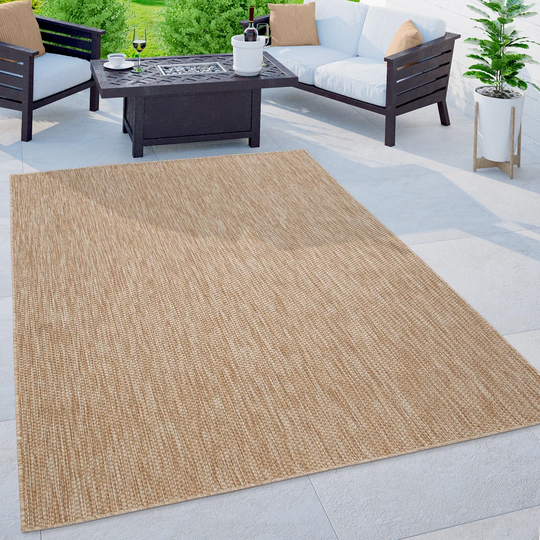 Robby Balcony Terrace Kitchen Mottled Flatweave Brown Rug