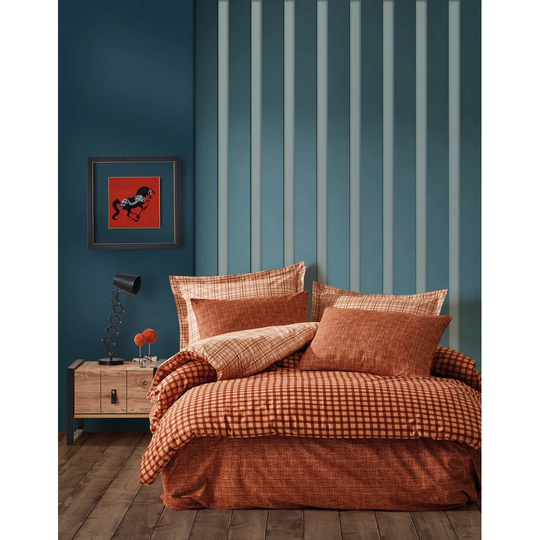 Dagostino Orange 100% Cotton 145 TC 3 Piece Duvet Cover Set