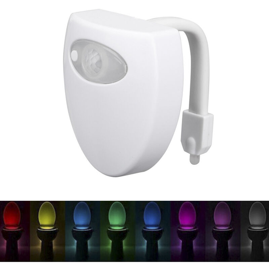 Toilet Light Motion Sensor, Toilet Night Light, 1 Pack, 8-Color Changing led Toilet Bowl Light Motion Activated, Bathroom Night Light, Battery