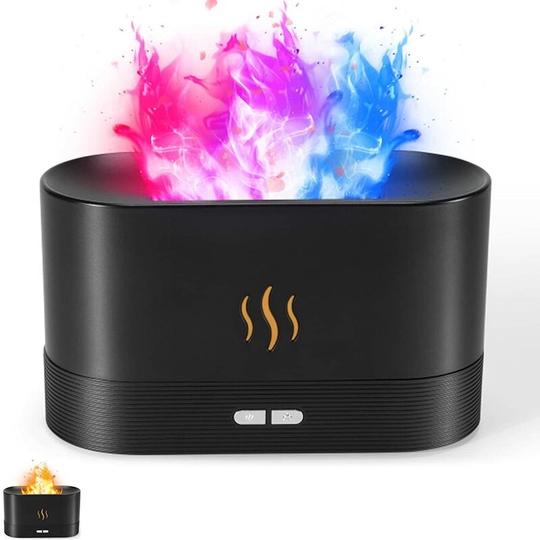 Ilovemilan - Colorful Flame Air Aroma Diffuser Humidifier, Upgraded 7 Flame Colors Noiseless Essential Oil Diffuser for Home,Office,Yoga with