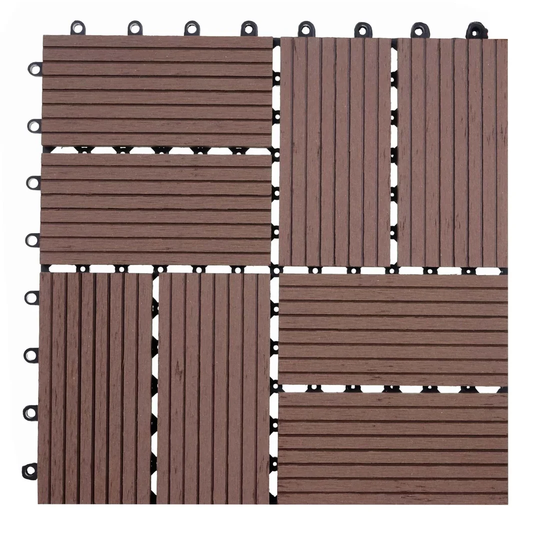 Downey 30 x 30cm Plastic Wood Mosaic Tiles