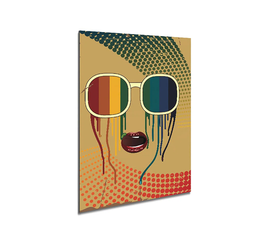 Funky Rainbow Sunglasses - Unframed Graphic Art on Metal