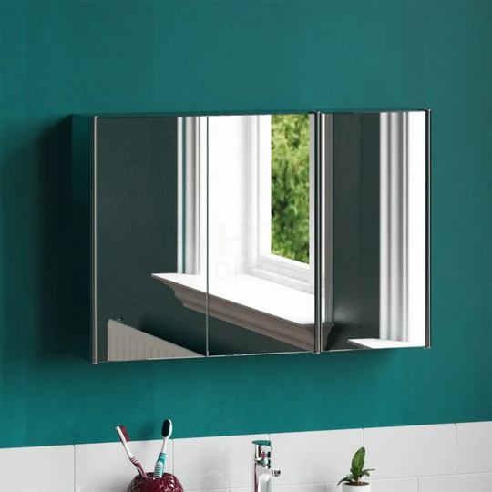 Tiano 3 Door Bathroom Cabinet Stainless Steel Mirrored Wall Mounted Cupboard