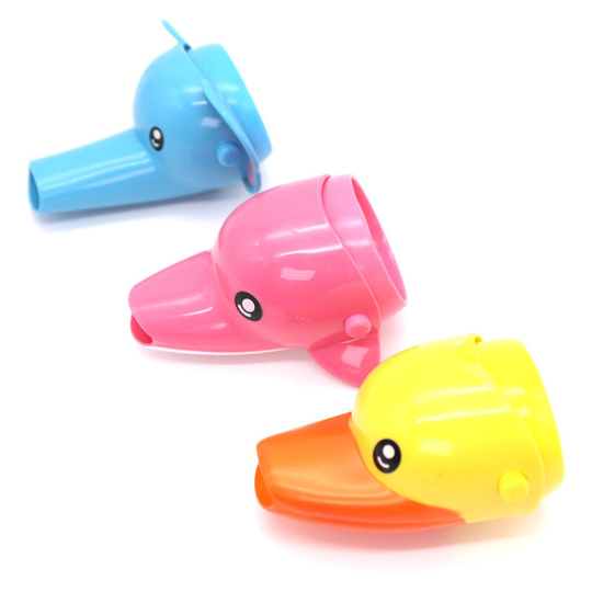 Kids Faucet Extender, 3 Pieces Cartoon Hand Sink Faucet Extender for Kids Toddlers Baby Fun and Safe (Blue Elephant, Yellow Duck, Pink Dolphin)