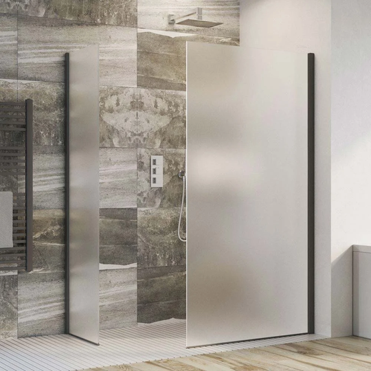 Nehls Black / Frosted Fixed Shower Screen
