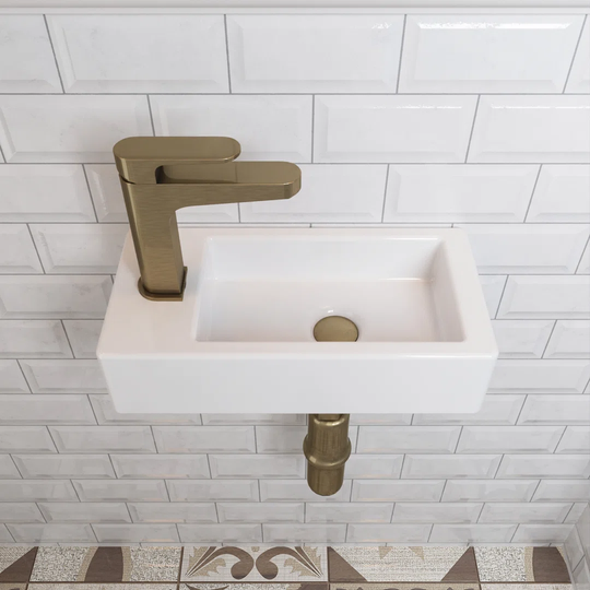 Liberty White Ceramic Rectangular Wall Hung Basin Bathroom Sink