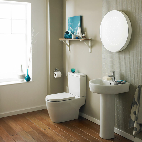 Provost Bathroom Suite Close Coupled Toilet and Basin 420mm - 1 Tap Hole - Nuie