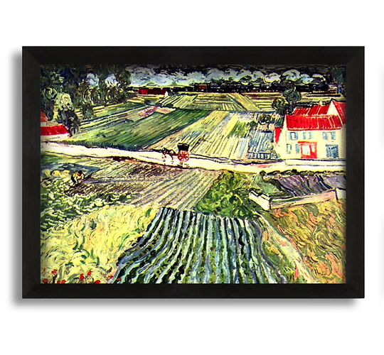 Landscape at Auvers in the Rain 2 by Vincent Van Gogh - Picture Frame Painting on Canvas