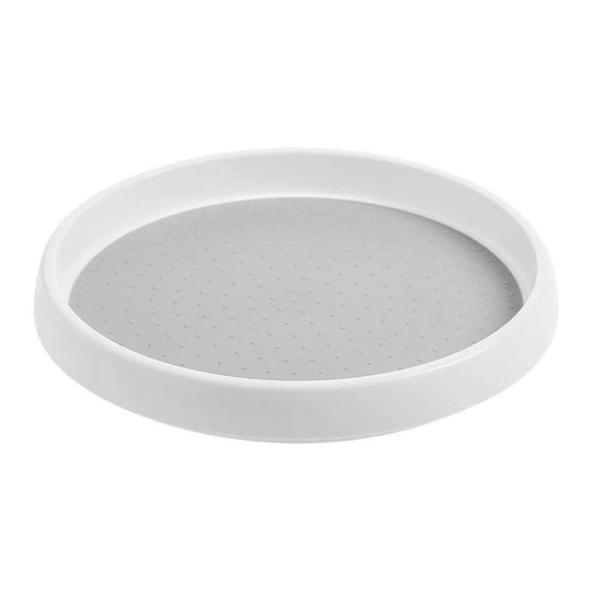 Swivel Spice Rack, Swivel Plastic Spice Rack Tray, Lazy Susan Swivel Plastic Stand, Spice Spinner for Kitchen Cabinet, 25cm x 2.5cm