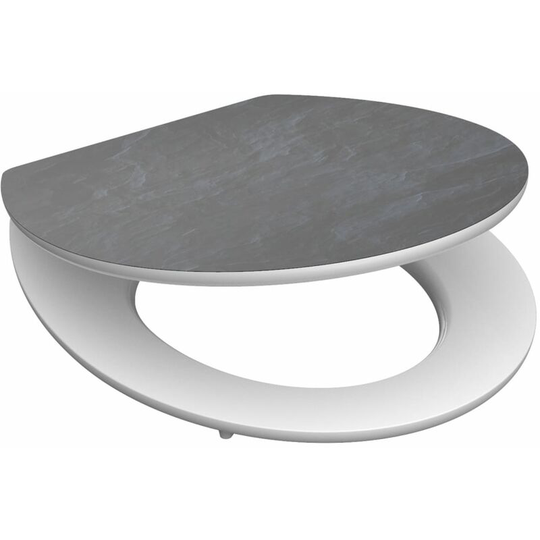 High Gloss Toilet Seat with Soft-Close black stone mdf schütte - Multicolour