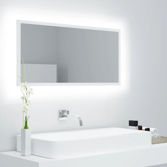 Led Bathroom Mirror White 90x8.5x37 cm Chipboard