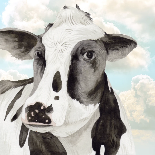 Portrait of a Cow I by Melissa Wang - Wrapped Canvas Painting