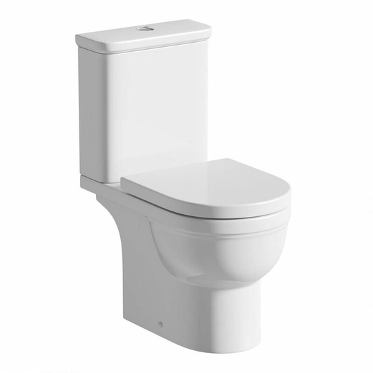 Elsdon close coupled toilet with soft close toilet seat - White - Orchard
