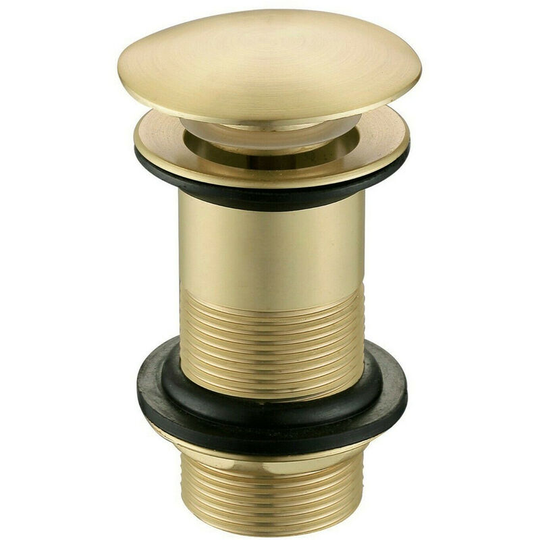 Brushed Brass Unslotted Basin Sink Waste Adjustable 1 1/4 Metal Backnut