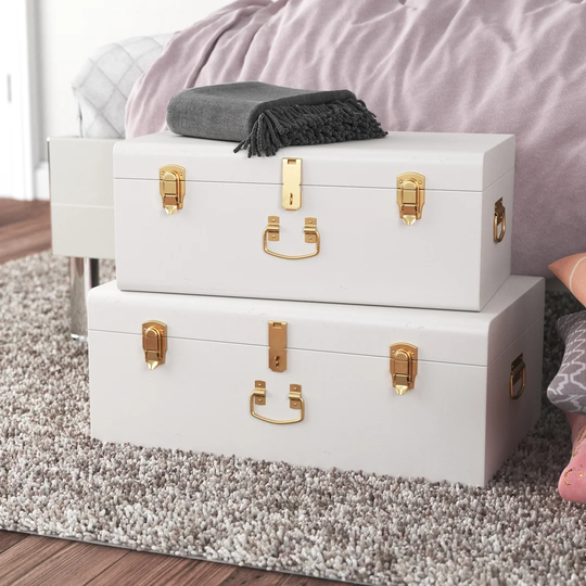 Deshields 2 Piece Extra Large Storage Trunk Set