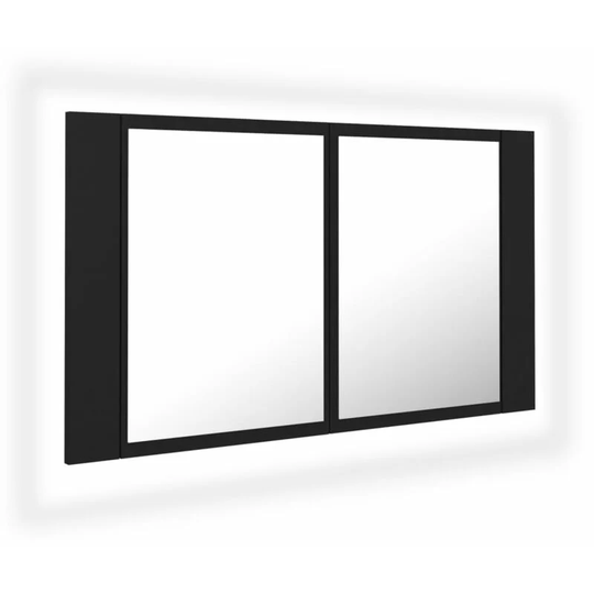 Vidaxl - led Bathroom Mirror Cabinet Black 80x12x45 cm Acrylic Black