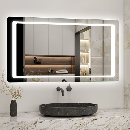 Acezanble - 1200x700mm Bathroom Wall Mirror with led Lights,with Demister Pad,Touch Sensor,IP44,Landscape or Portrait