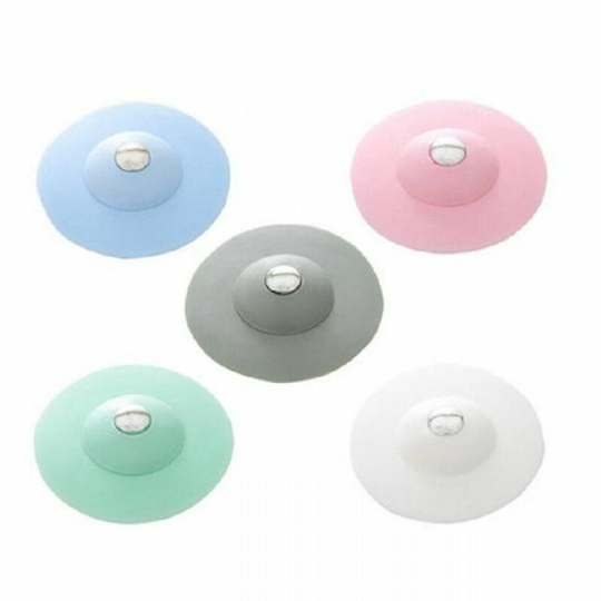 Rlife Sink Stopper, 5 Pieces Universal Drain Stopper, Bathtub Stopper, Universal Kitchen Sink, for Bathroom Kitchen Sink (Blue, Green, Pink, Grey,