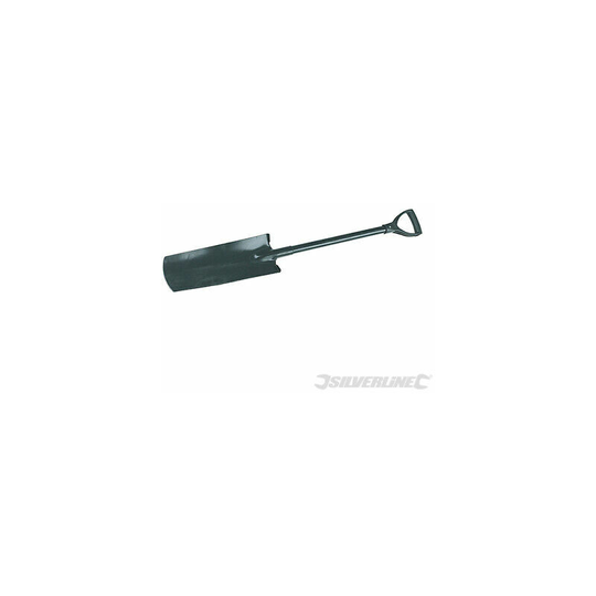 Silverline - Drainage Steel Spade Handle Post Hole Trench 1150mm Shovel Tool GT38