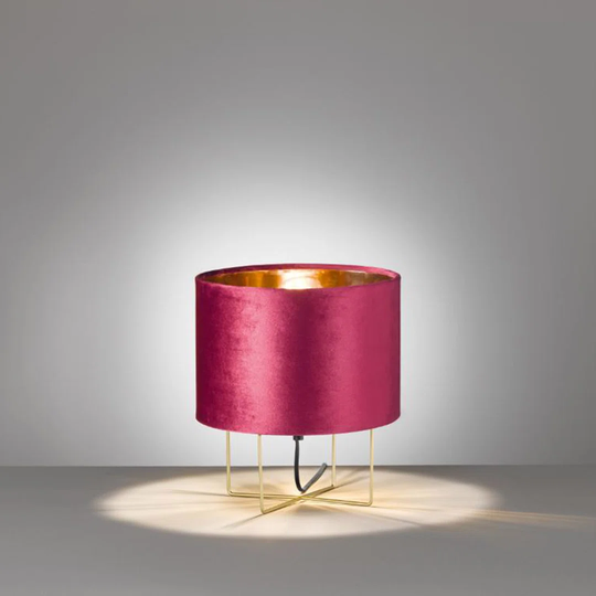 Fairmont Park Alaska Table Lamp 1 Light Source Gold And Velvet Red