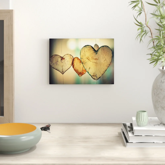 'Wooden Hearts' Graphic Art