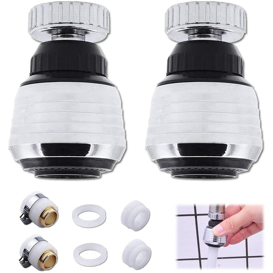 Pack of 2 products] kitchen faucet nozzle, 360° Swivel Kitchen Faucet Head, water saver for faucet, faucet aerator, faucet aerator, kitchen faucet