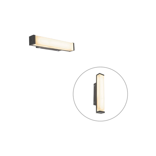 Bathroom wall lamp black 32 cm IP44 - Cascada - Black