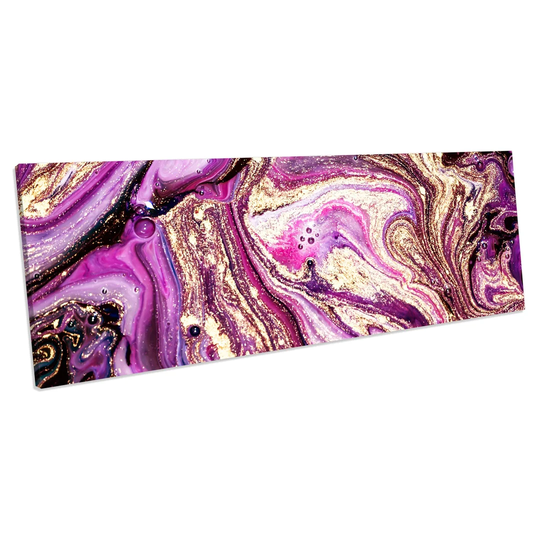 Gold Contemporary Marble - Wrapped Canvas Panoramic Photograph