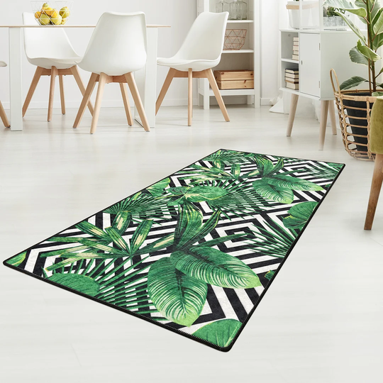 Dendy Tropic Shaggy Green/Black Rug