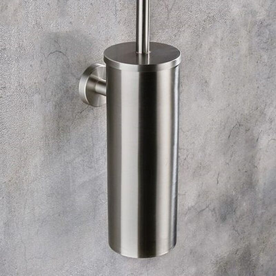 Toilet Brush Stainless Steel Wall Mounted Toilet Brush with Antibacterial Brush Holder Toilet Brush for Toilet
