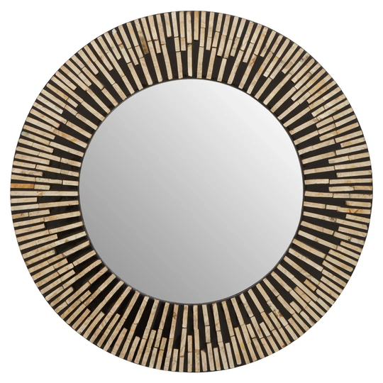 Bertrame Metal Mirror in Black/Gold