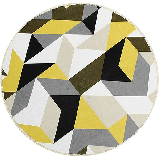 Round Rug, Flannel Sitting Rug Washable Rug Chair Rug Bedroom Decor (60cm)